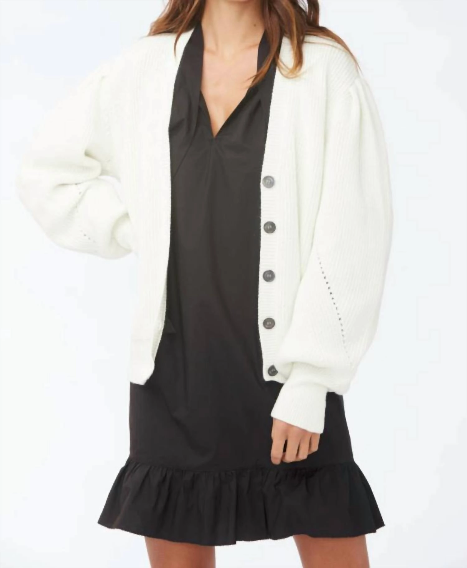 Trendy Layering Mandel Cardigan In Soft White