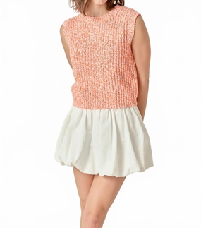 Fashionable Comfort Mara Sleeveless Sweater In Orange