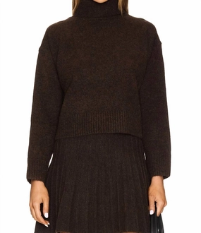 Marceline Turtleneck Sweater In Brown Crew Neck Design Winter Style Must-Have