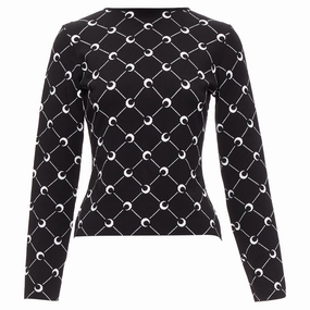 Marine Serre Crescent Moon knitted long slevee sweater top Knitwear Look Lightweight insulation