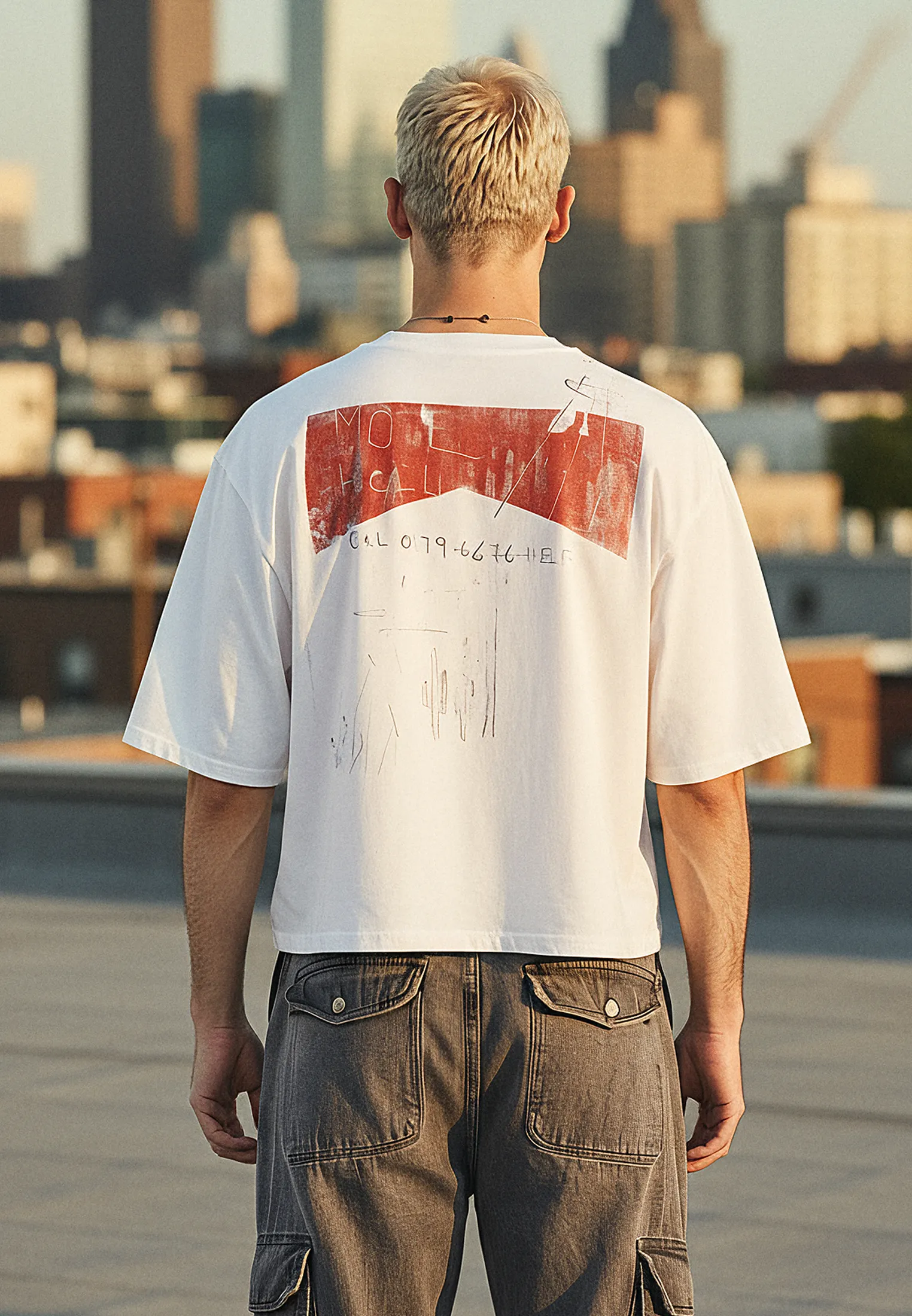 Modern Casual MARLBOROUGH CROP T-SHIRT WHITE
