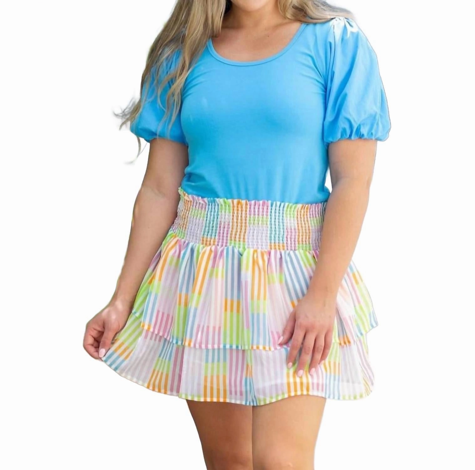 Sustainable Fabric Graceful Look Marley Mini Skirt In Boardwalk
