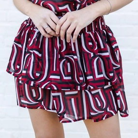 Comfort Wear Marley Skirt In Touchdown Garnet/black