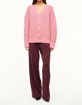 Matilda Chunky Cardigan Sweater In Pink Winter Comfort