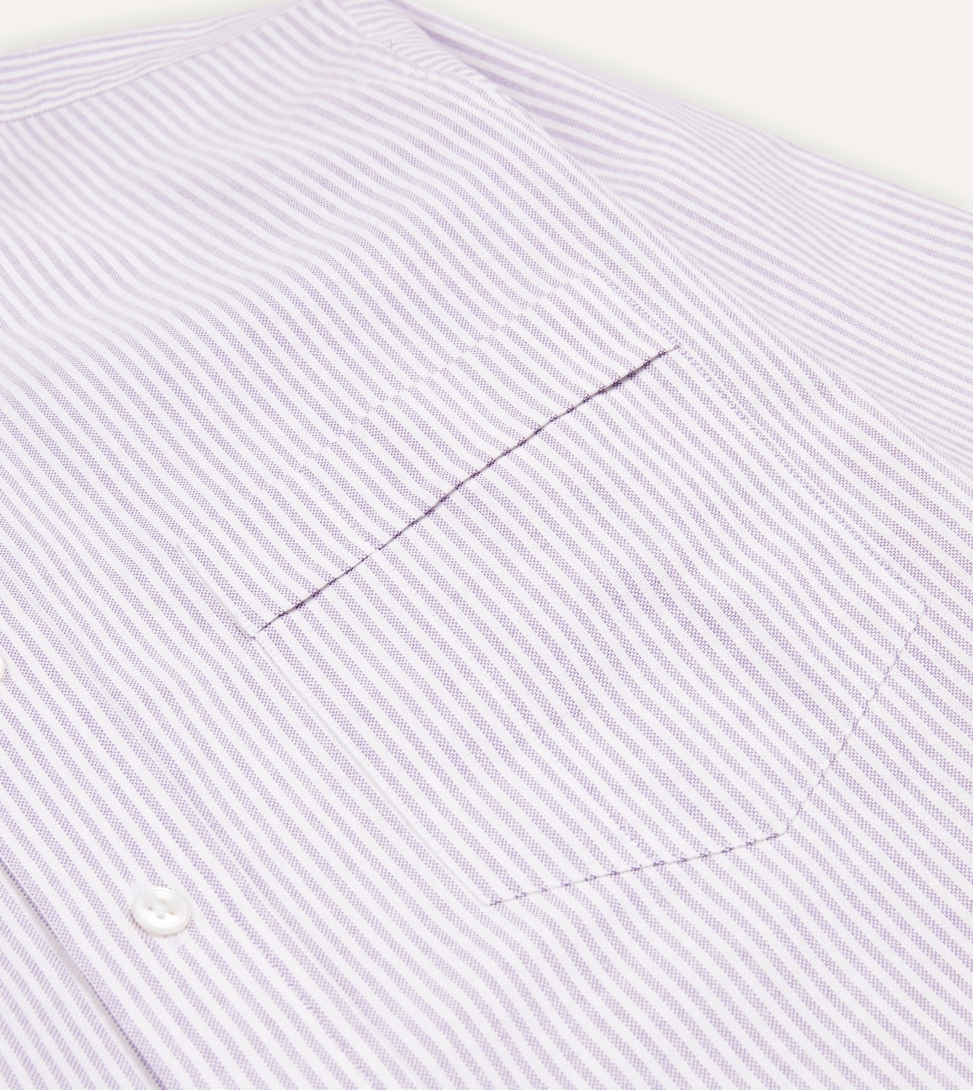 Lilac Ticking Stripe Cotton Oxford Cloth Button-Down Shirt Breathable Cotton Urban Trend