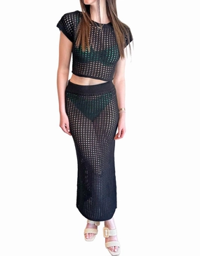 Weekend Ready Seamless Edging Sea Escape Skirt In Black