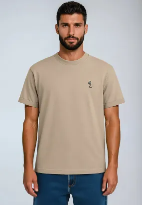 ESSENTIAL ROLLED CUFF T-SHIRT FAWN Sporty Vibe