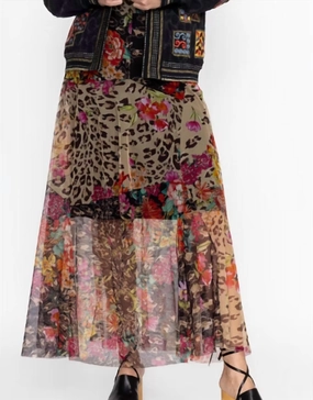 Mazzy Patchwork Skirt In Orange Light Mood