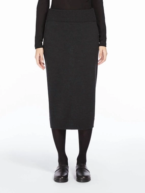 Melk Knit Skirt In Black Laser Cut Edges