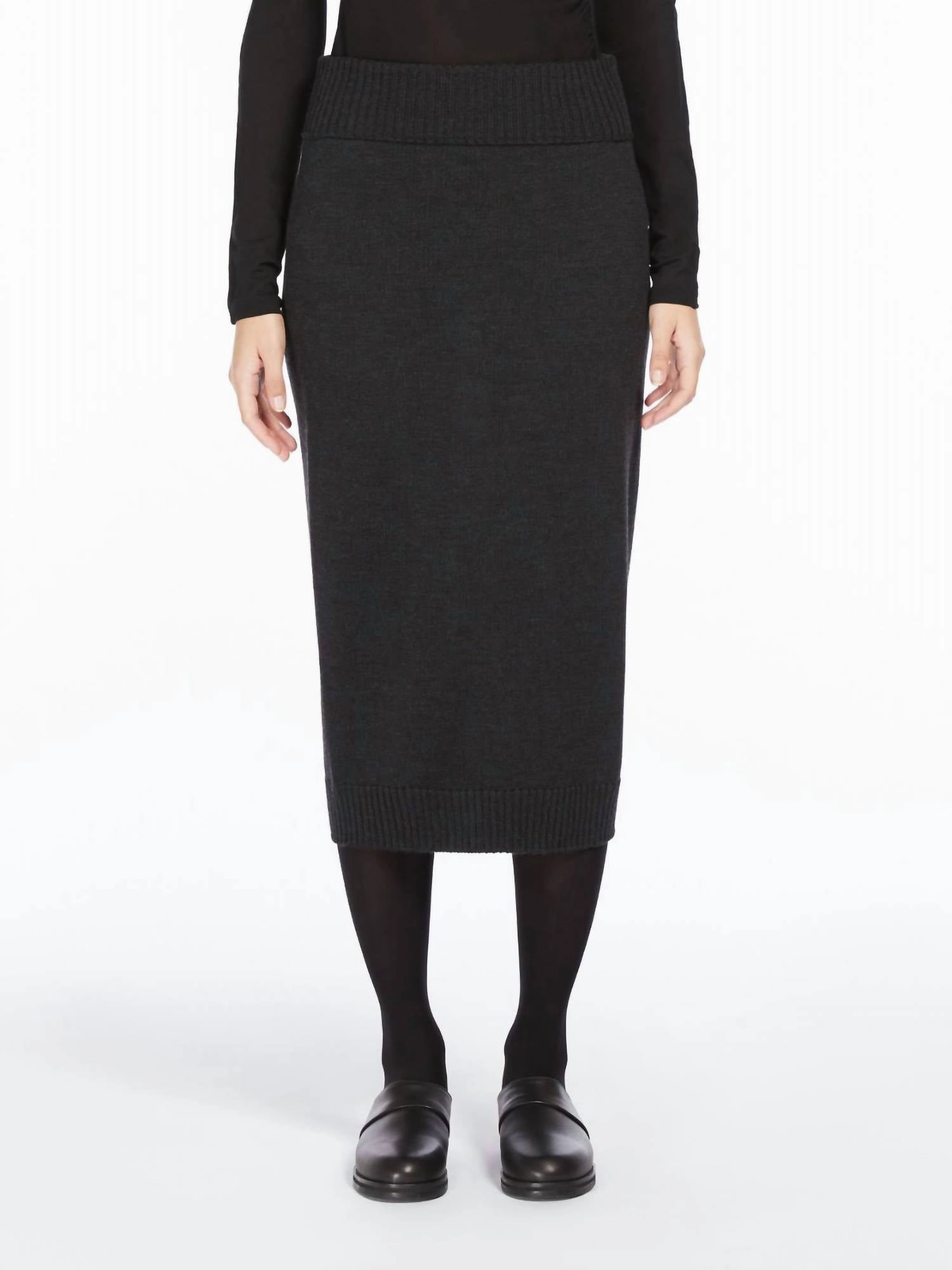 Melk Knit Skirt In Black Layered Look Contemporary Mood