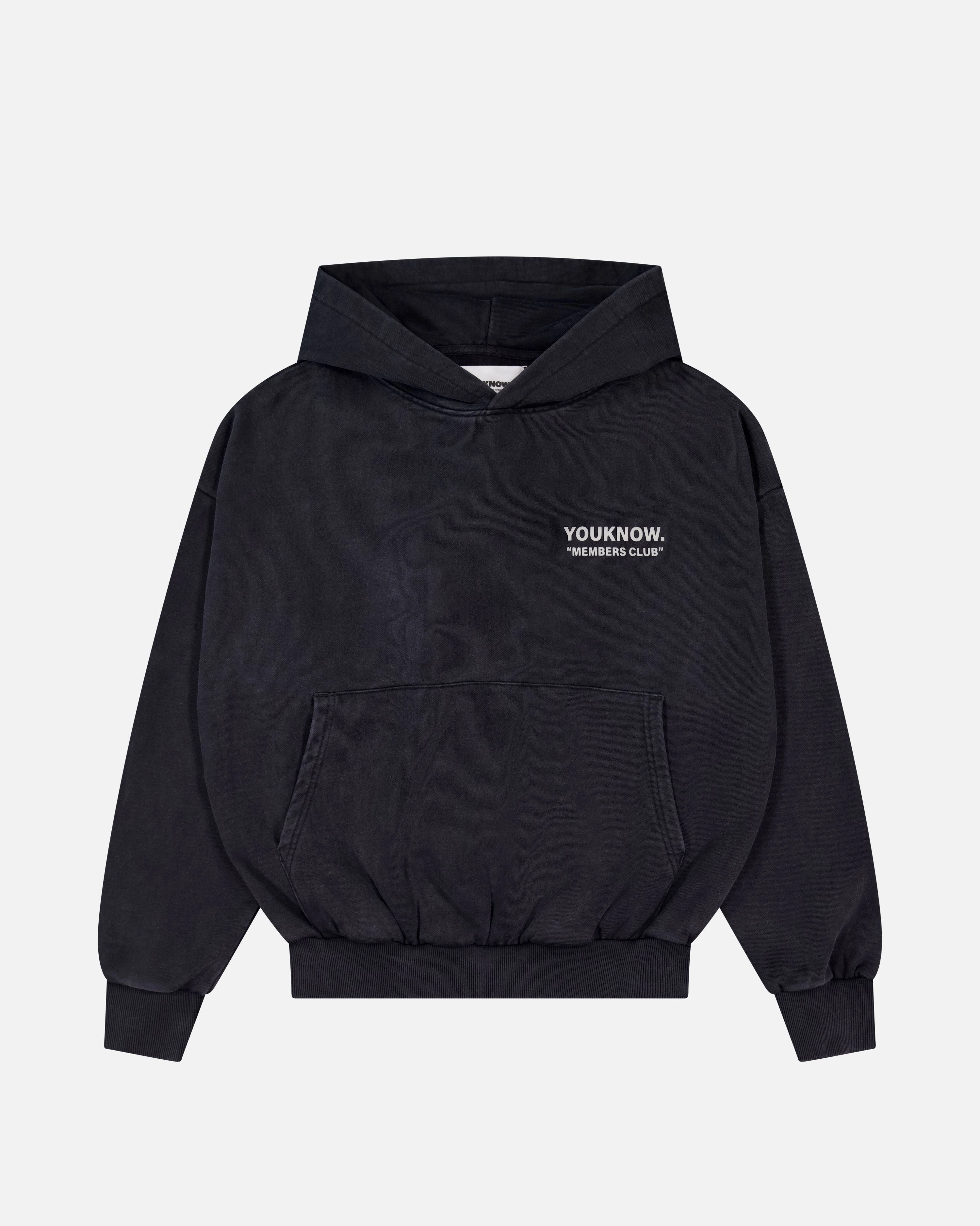 Earth Tones Members Club Hoodie | Washed Black