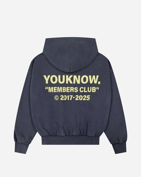 Customizable Thermal Lined Members Club Hoodie | Washed Navy