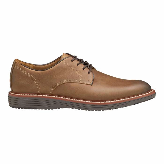 Mens Johnston & Murphy Upton Plain Toe in Tan All-Weather Design