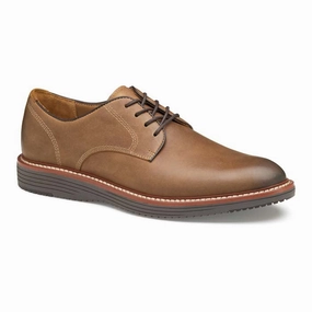 Mens Johnston & Murphy Upton Plain Toe in Tan Odor Resistant Mood Light