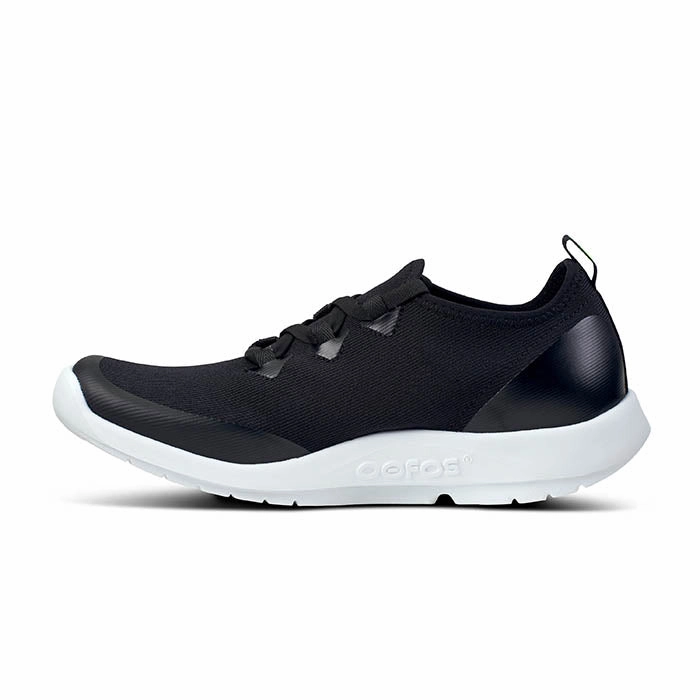 Mens Oofos Oomg Sport Tie in White/Black Indoor style Cushioned Insole