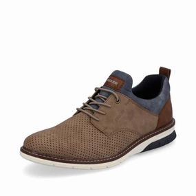 Guard Step Vent Zones Mens Rieker Dustin in Fango/Toffee/Denim