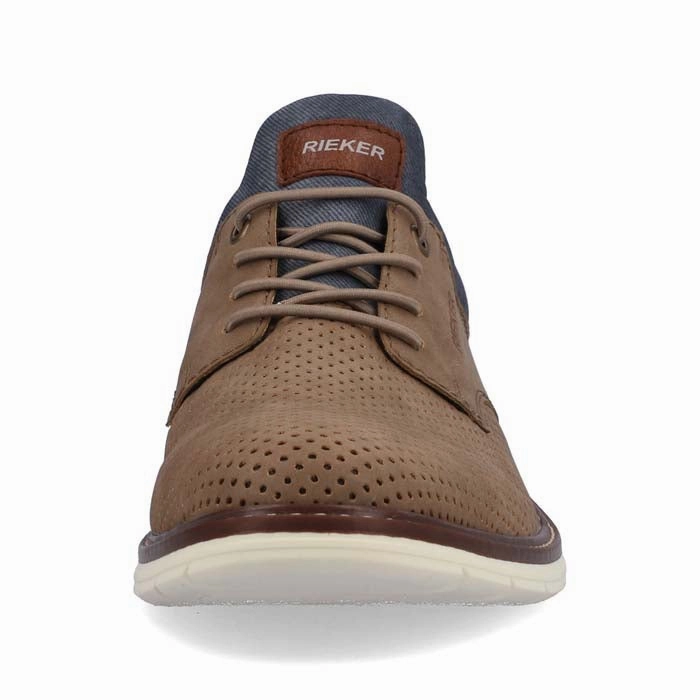 Mens Rieker Dustin in Fango/Toffee/Denim Canvas Soft Block Stride