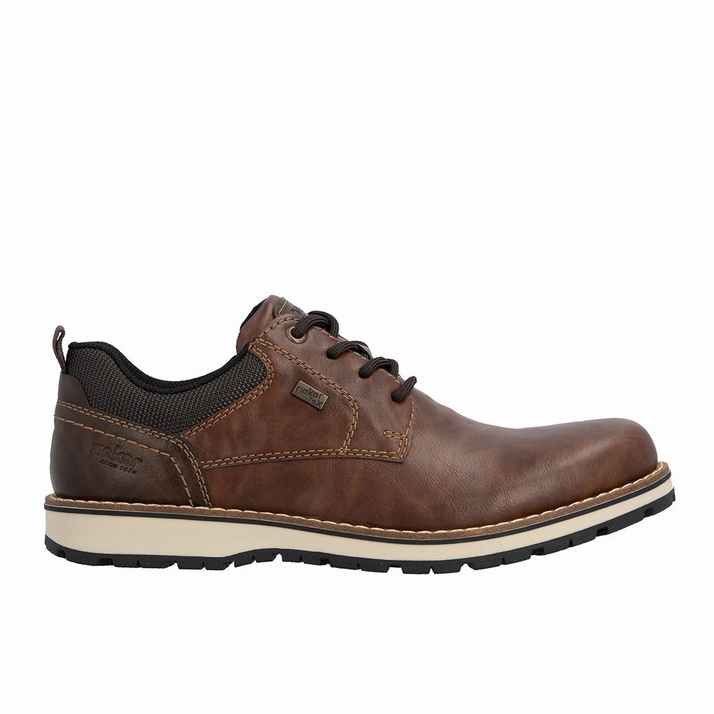 Mens Rieker Ronny 06 in Wood/Toffee/Schwarz Breathable Linings Day-to-Day Comfort