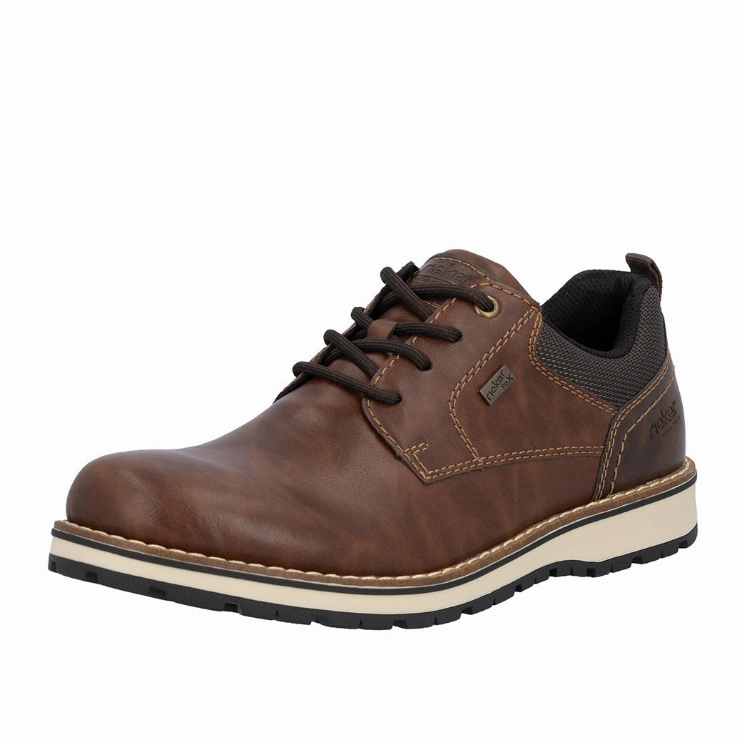 Mens Rieker Ronny 06 in Wood/Toffee/Schwarz Short Distance Smooth Fit