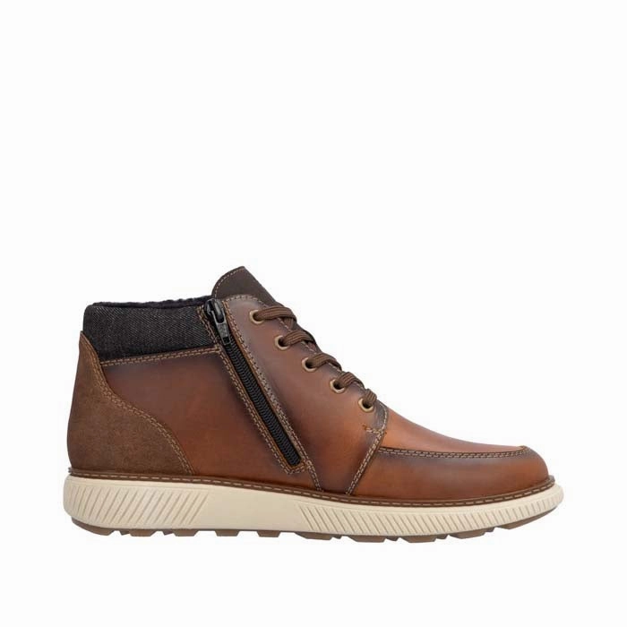 Ergo Tech Mens Rieker Stan 14 in Amaretto/Sattel/Schwarz