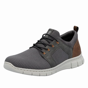 Mens Rieker Timo 96 in Stein/Smoke/Mandel Elastic Band