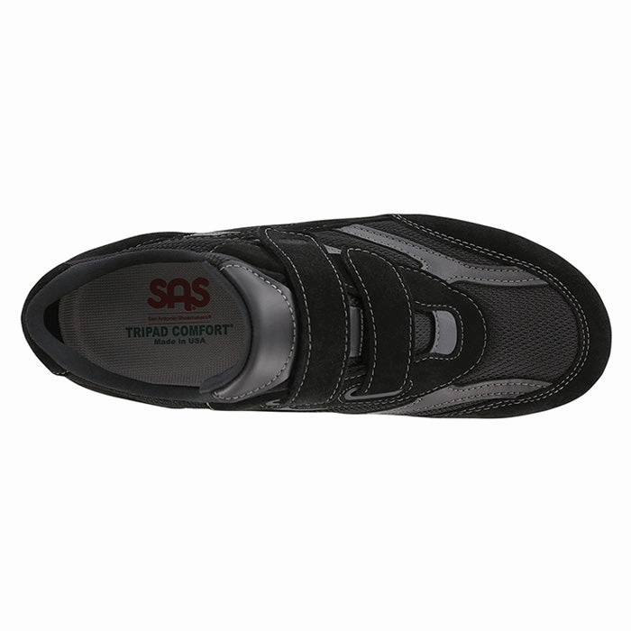 Elastic Fit Mens SAS JV Mesh Active Sneaker Black