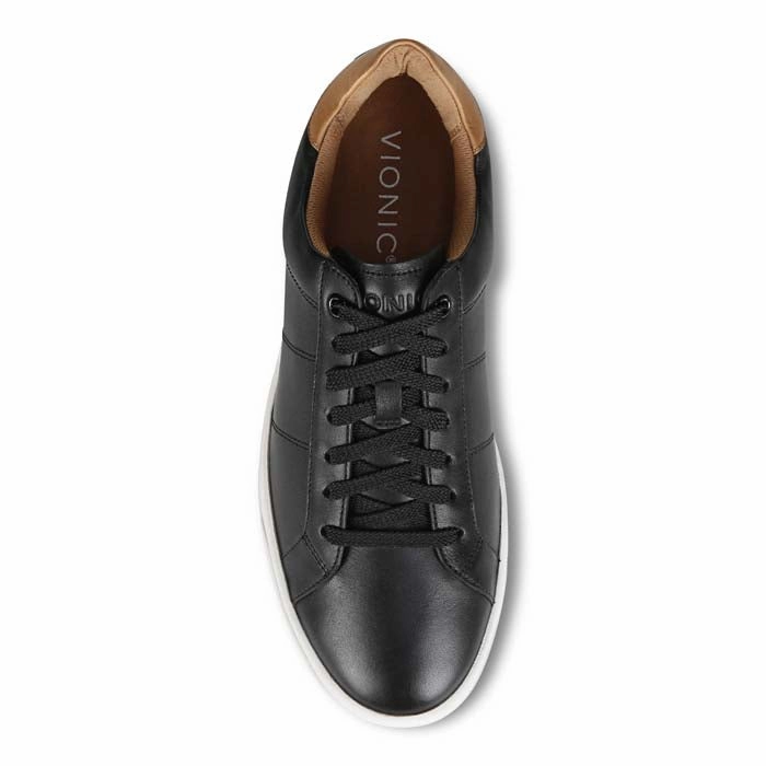Comfy Choice Supportive Heel Cup Mens Vionic Lucas Court in Black/Tan
