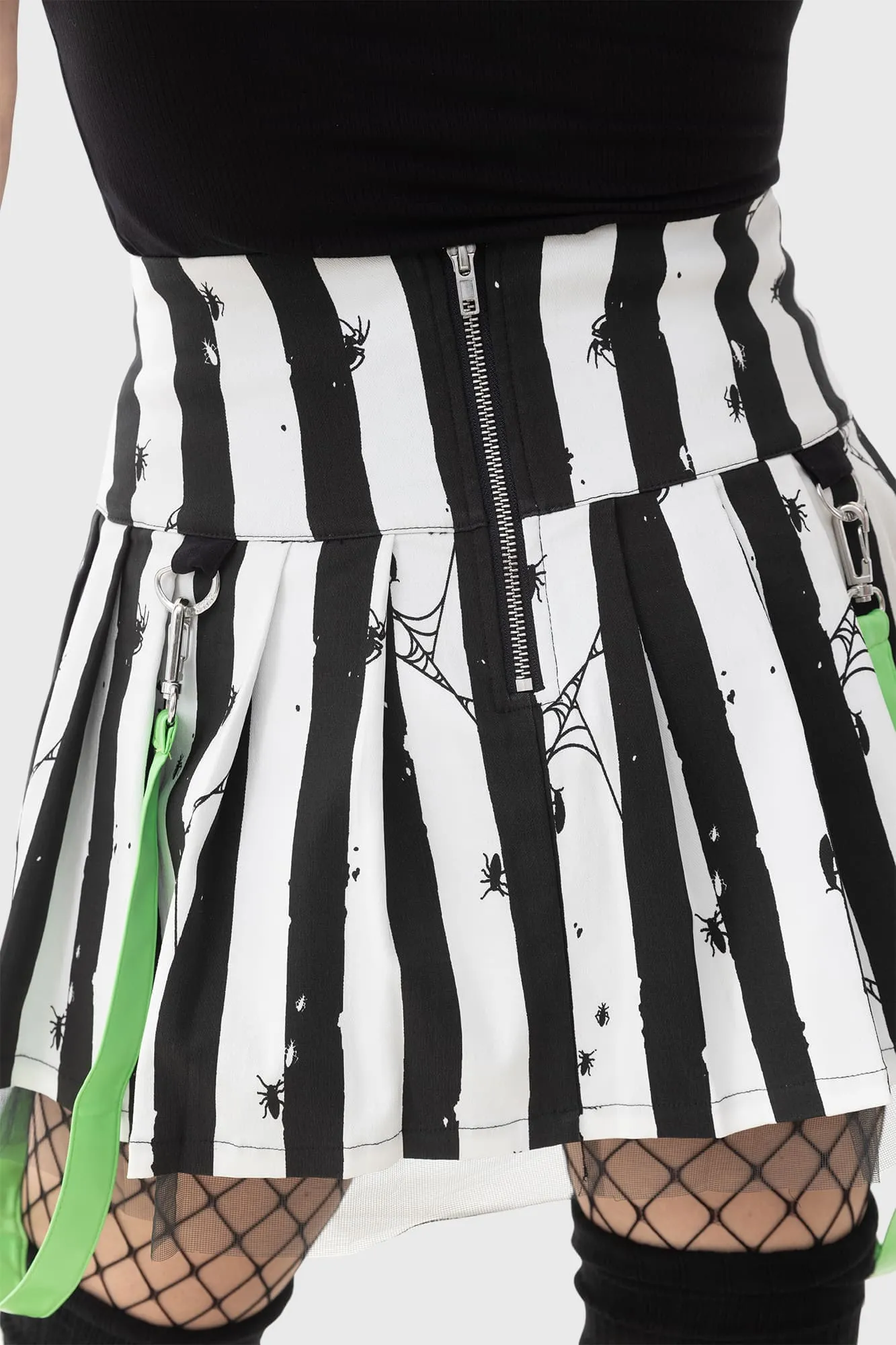 Chic casual Timeless Piece Distressed Stripe Pleated Mini-Skirt
