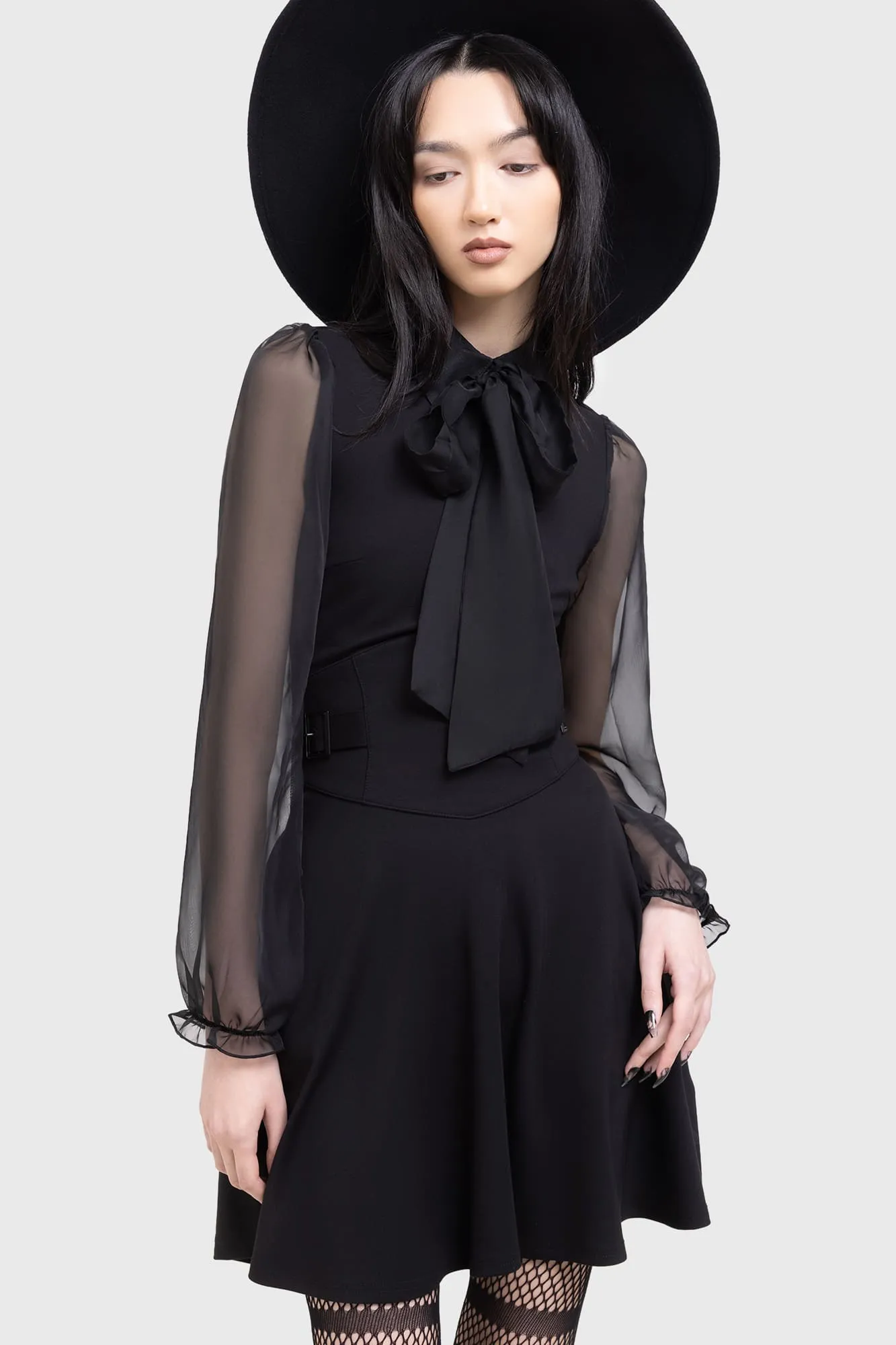 Layered Fit Open Design Somber Shadow Dress