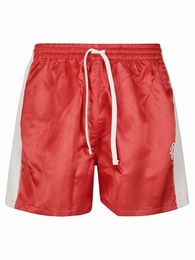 Thermoregulating Fabric Nylon Shorts With Contrasting Side Bands