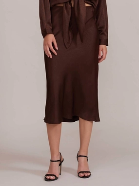 Women's Zoie Skirt In Brown Outfit Moodboard Collaboration Piece