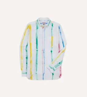Michael McGregor for Drake??s Hand-Painted Stripe Cotton Oxford Cloth Button-Down Shirt shopping spree