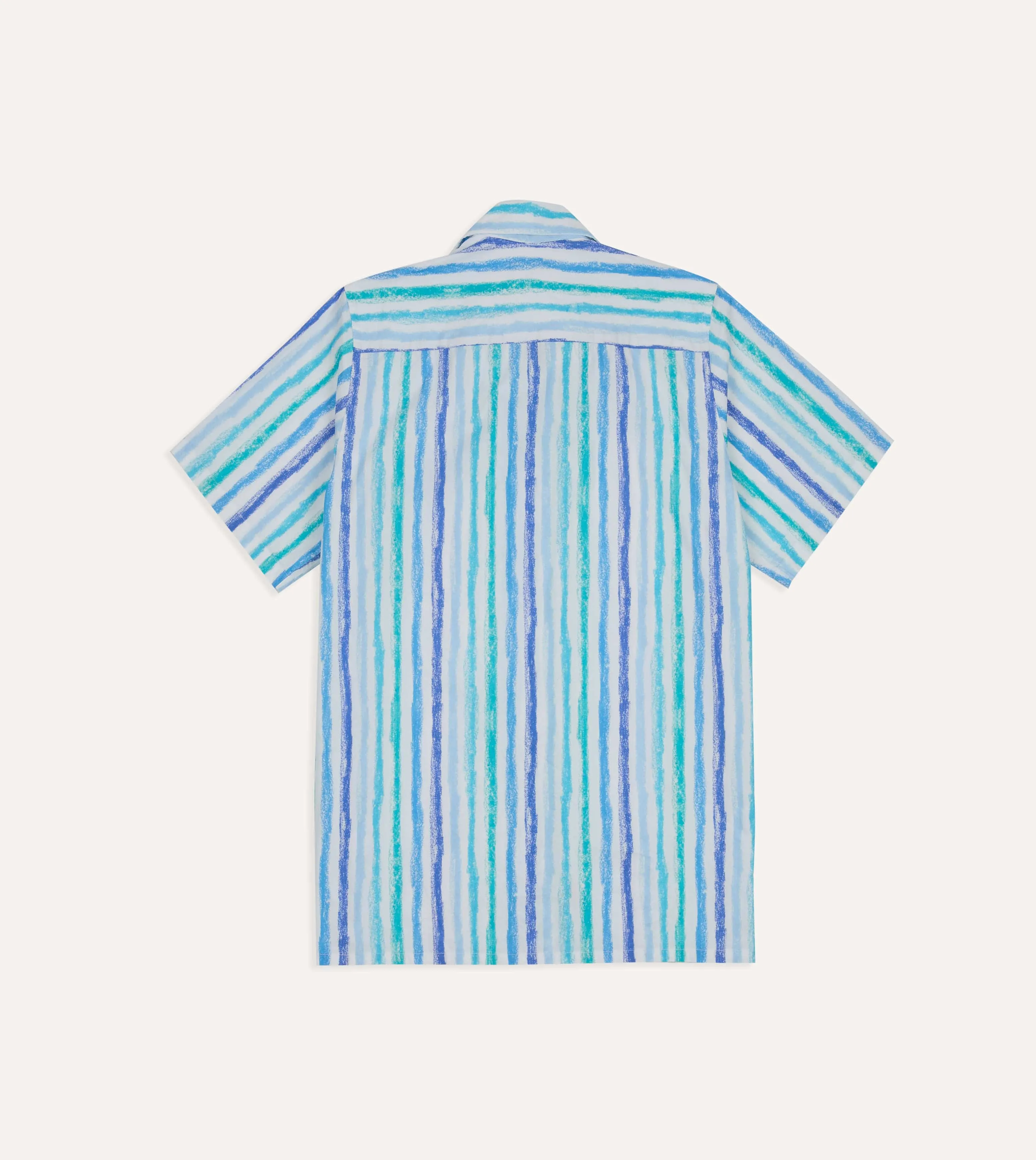 Casual Elegance Michael McGregor for Drake's Stripe Camp Collar Shirt