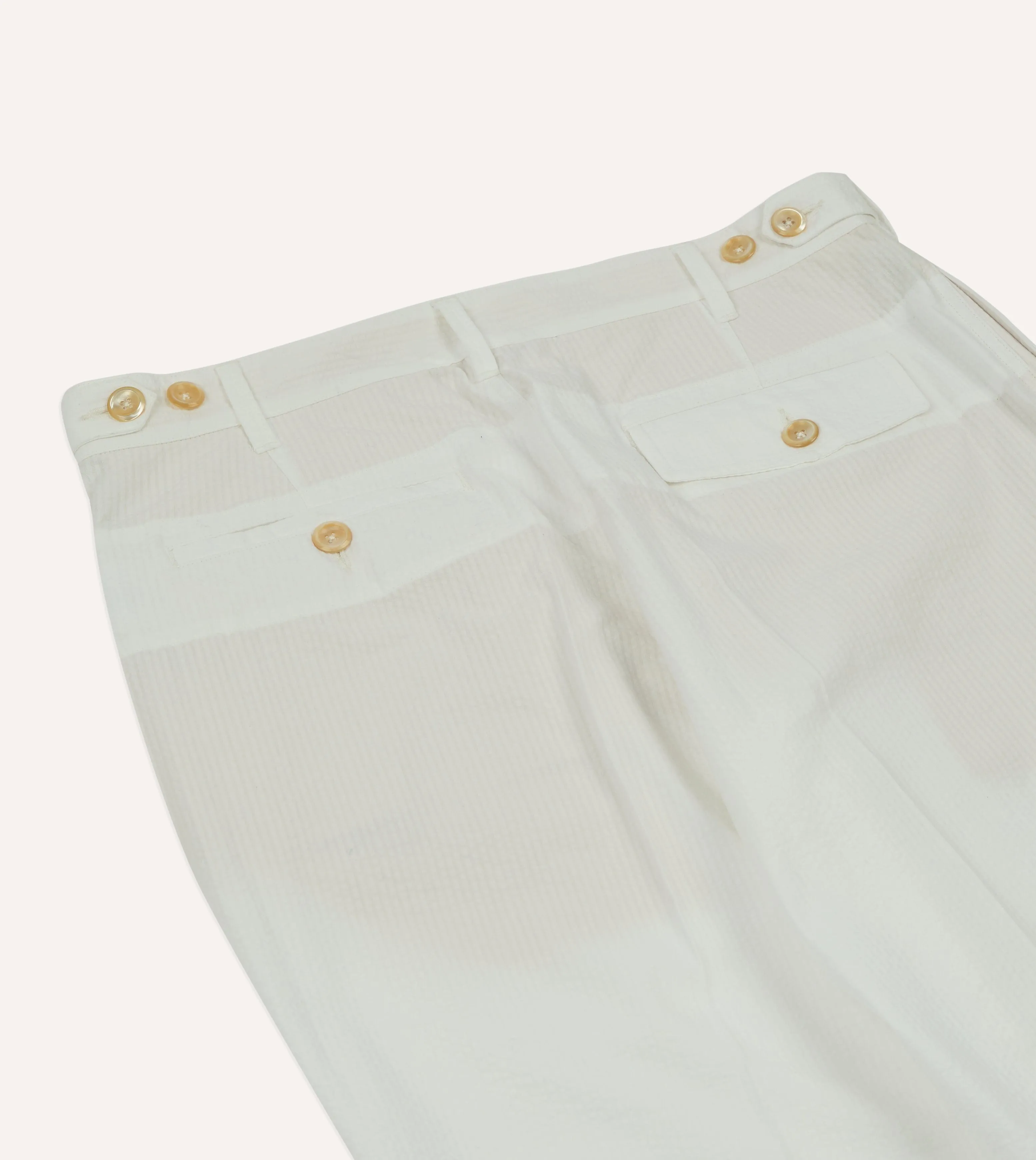Urban Cool Comfortable Design Michael McGregor for Drake??s White Seersucker Games Trousers