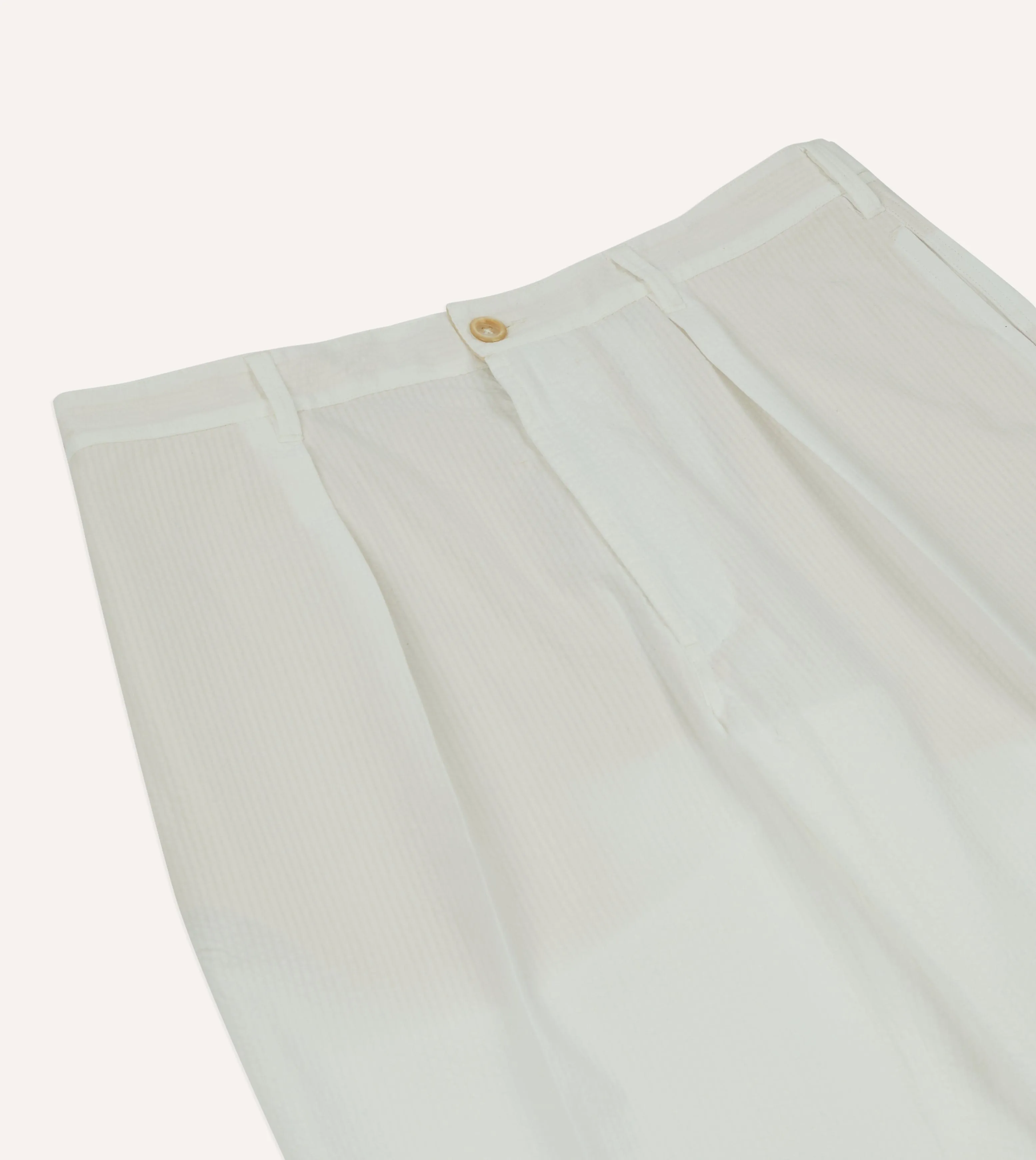 Hypoallergenic fabric Perfect Stretch Michael McGregor for Drake??s White Seersucker Games Trousers