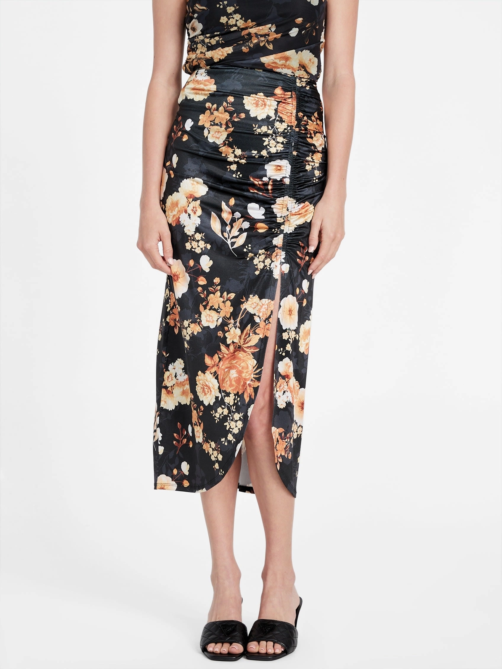 Season To Season Micol Printed Midi Skirt