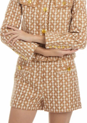 MultiPurposeUtility Coco Pattern Shorts In Camel/ivory