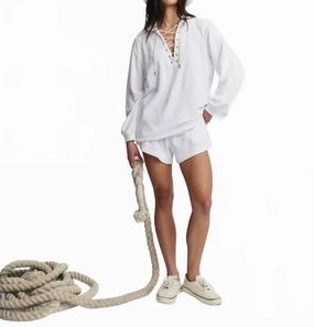 WaterResistantFinish Microterry Swing Short In True White