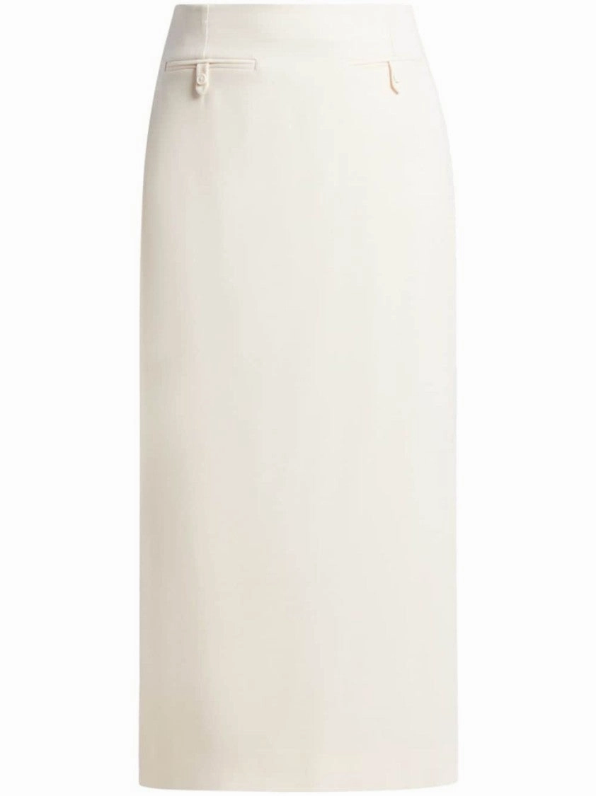 Reinforced Seams Midi-Length Tailored Skirt