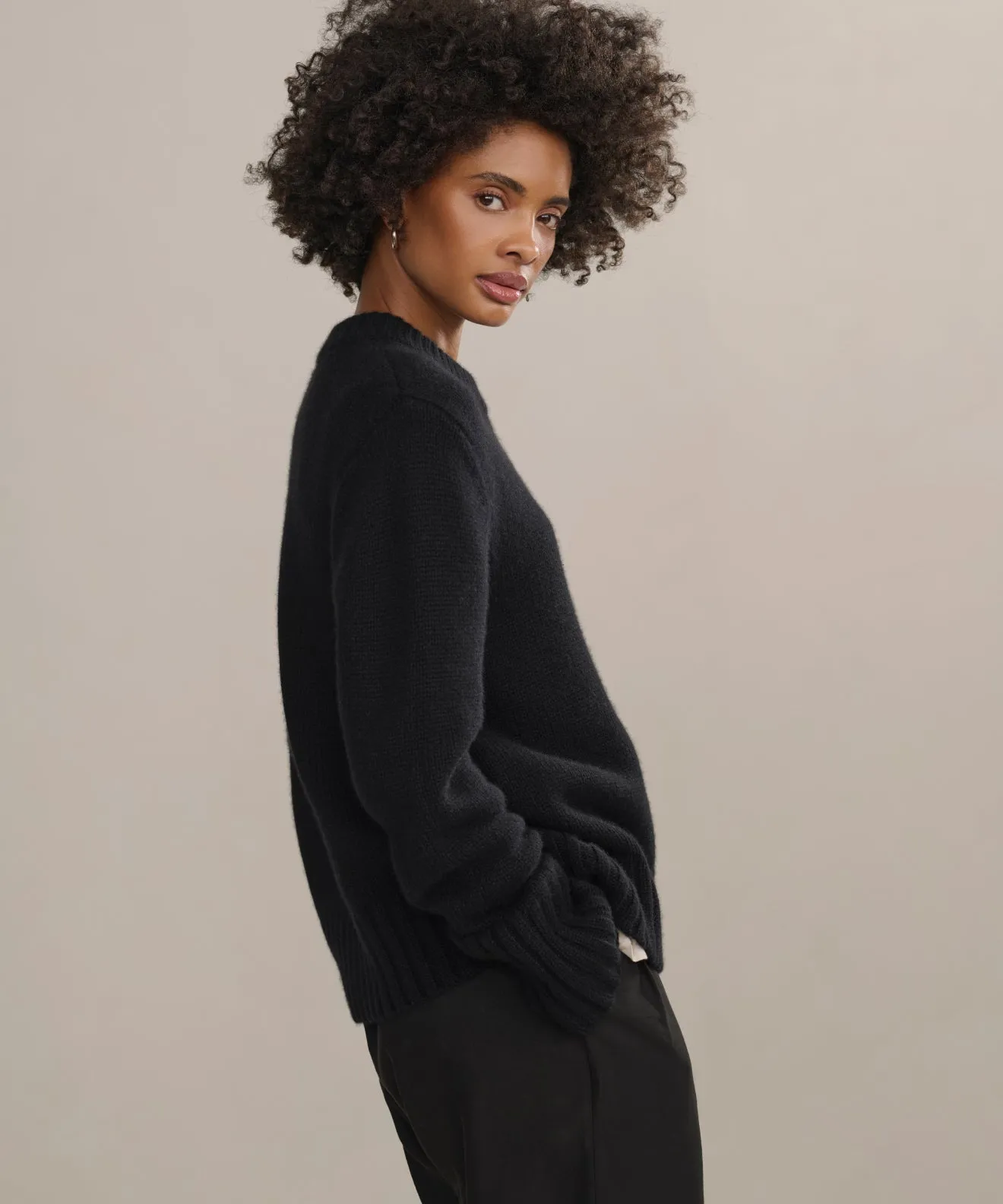 Contrast Stitch DropShoulder Design Grace Crewneck