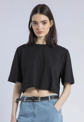 BASIC CROP T-SHIRT BLACK Layered Wear