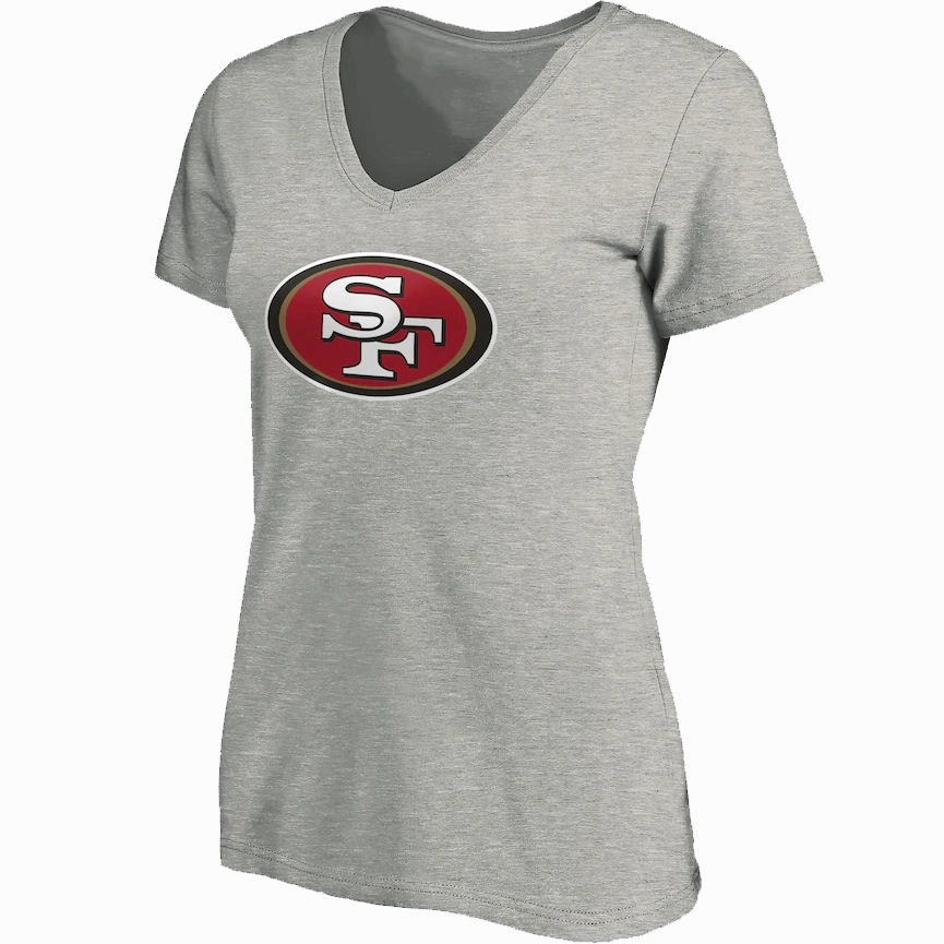 Crisp Design Temperature Regulating Women's 49ers V-Neck Primary Logo Short Sleeve