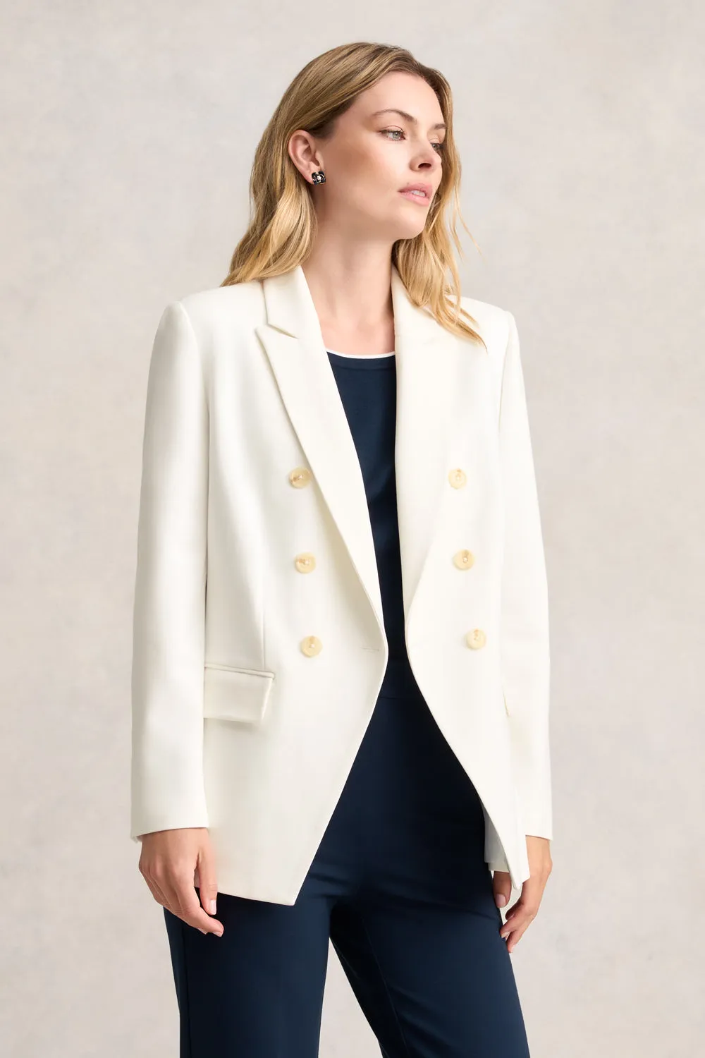 Quick Dry Performance Ponte Blazer - White