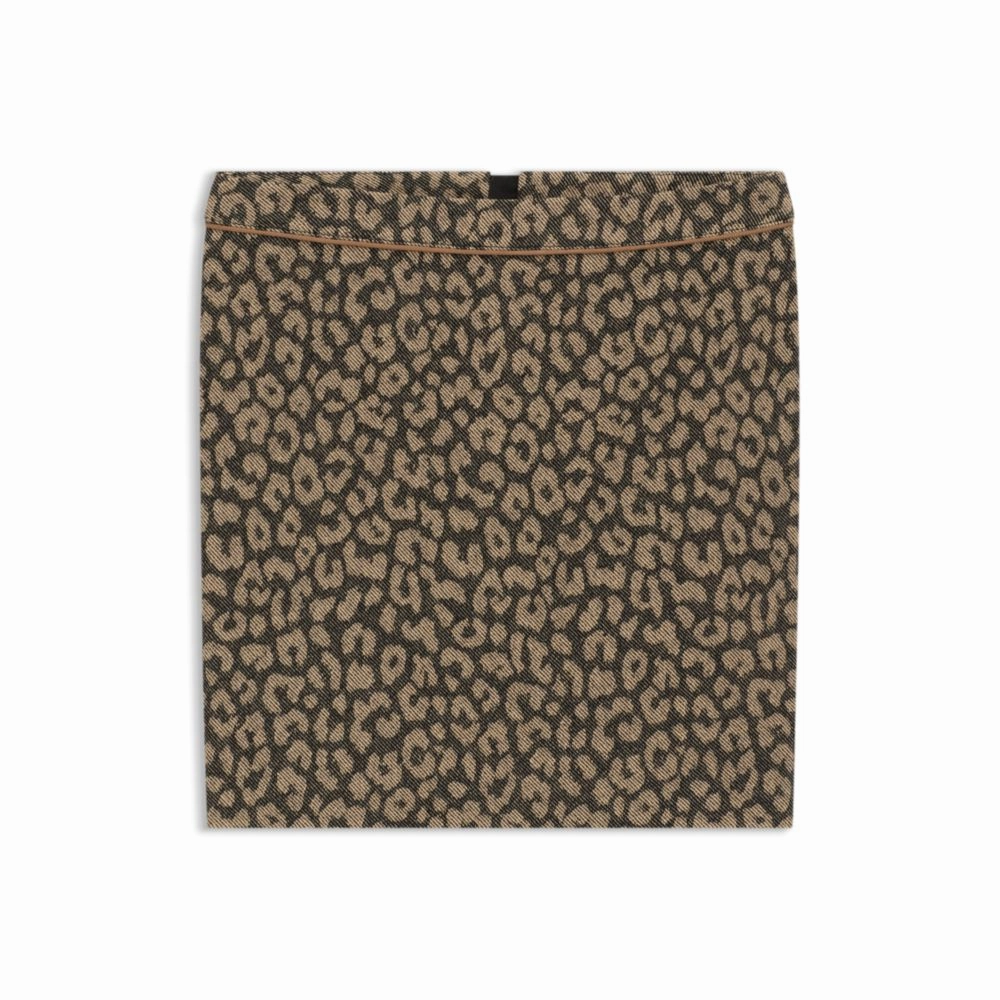 Chill Feel High low hem Mini skirt in leopard jacquard
