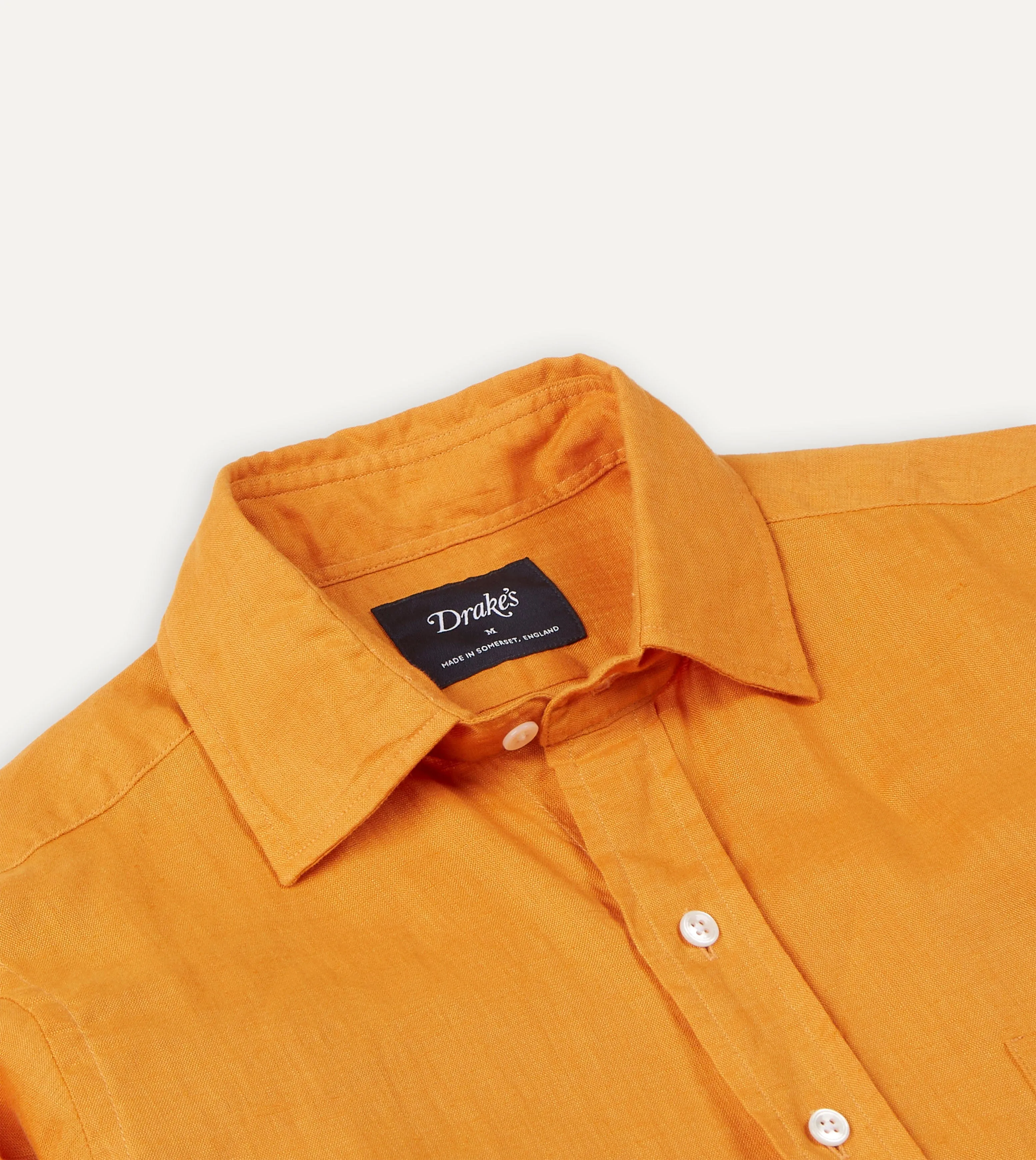 Yellow Linen Spread Collar Shirt Lounge Wear