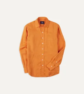 Minimalist Aesthetic Trendy designs Yellow Linen Spread Collar Shirt