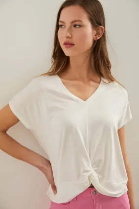 Top Rated V neck top with twist
