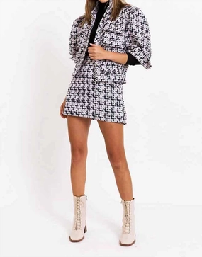 Odor control Jocelyn Mini Skirt In Pink Tweed