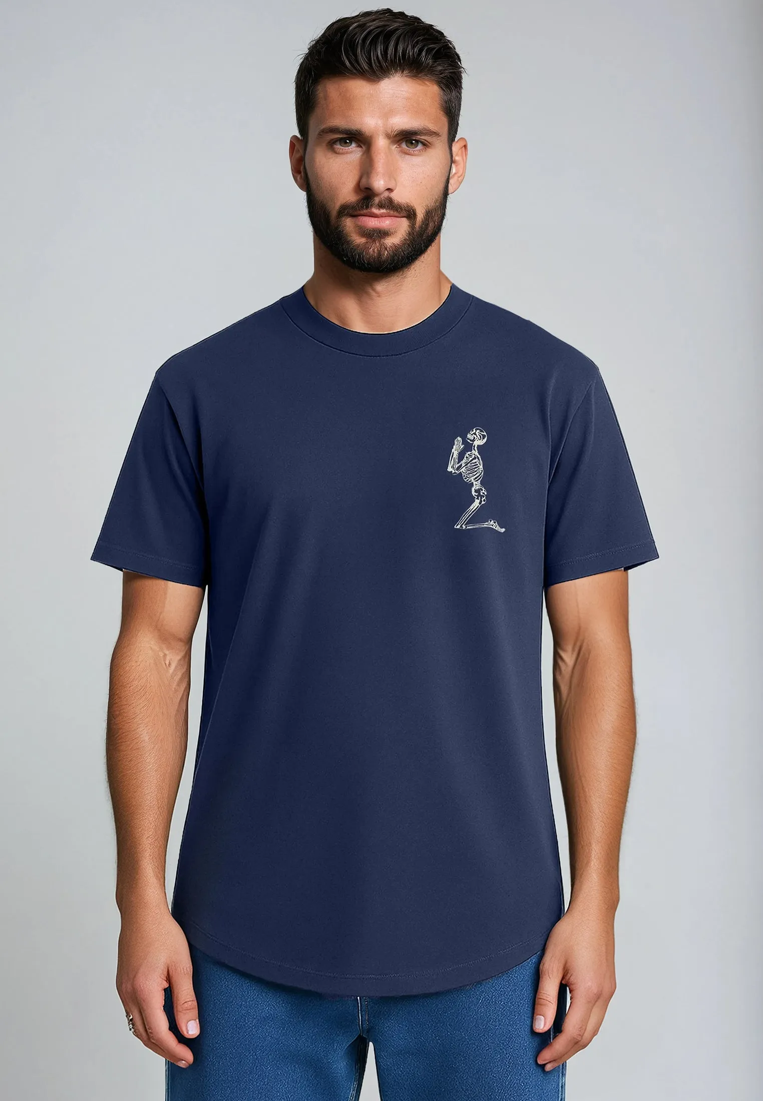 AntiStaticLining ESSENTIAL BIG SKELETON INDIGO T-SHIRT