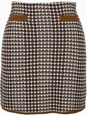 Moda Mini Skirt In Brown Multi Convertible Length
